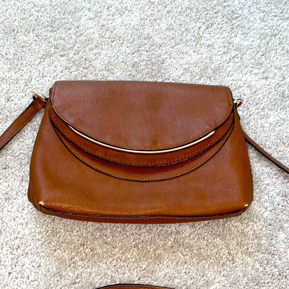 Lauren Conrad Brown / Tan Mini Crossover Purse